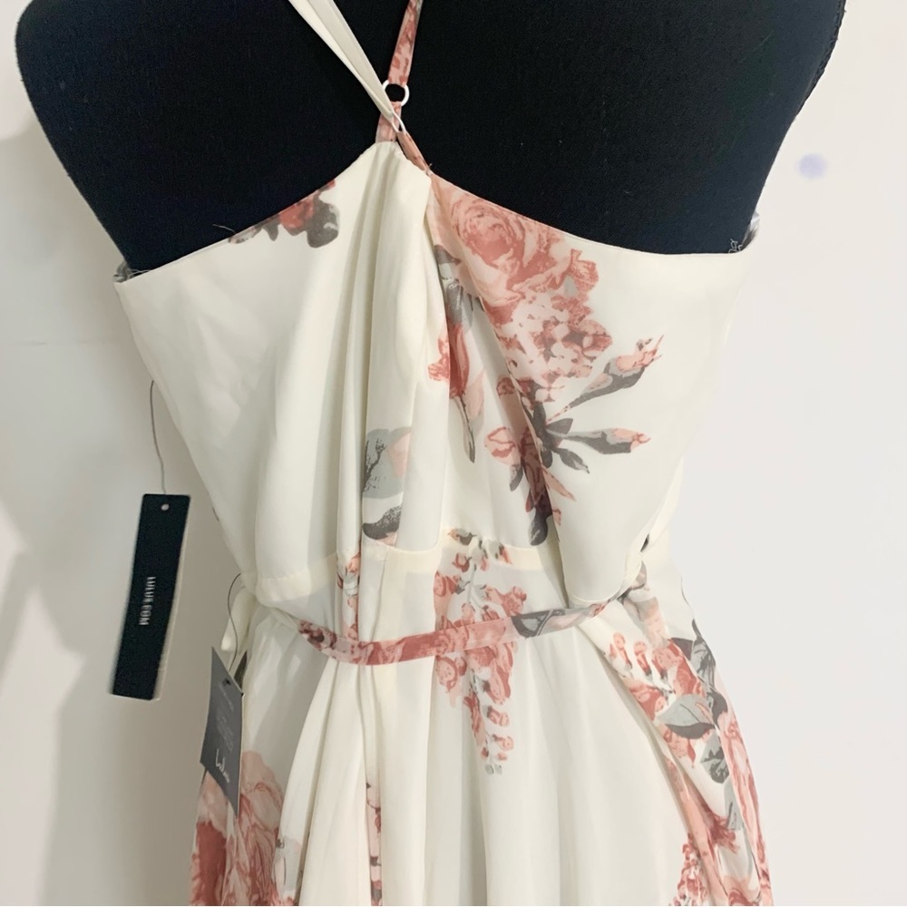 Lulu's Floral Maxi Dress in White and Pink - Picture 8 of 10